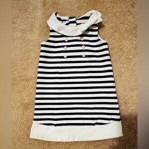 Janie and Jack Navy Blue and White Striped Saylor Dress - Worn Once